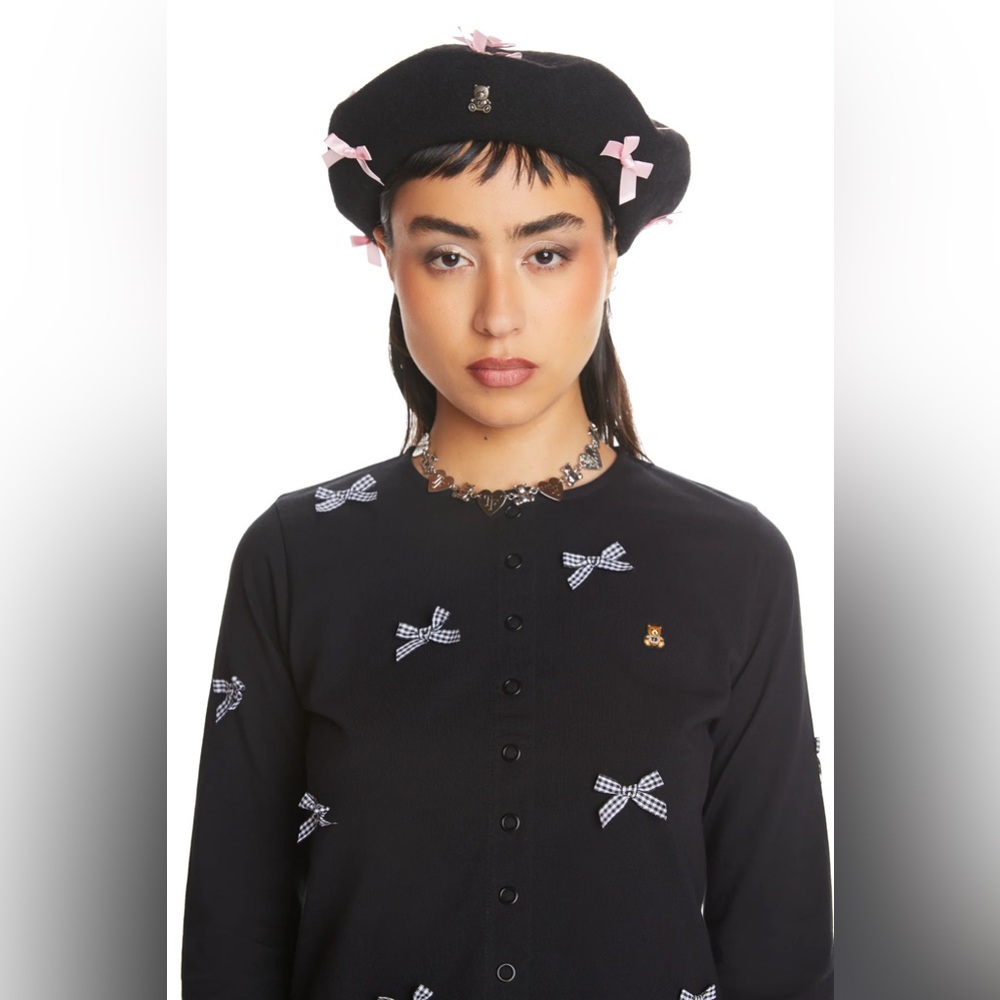 NEW - Teddy Fresh Mini Bows Beret in Black